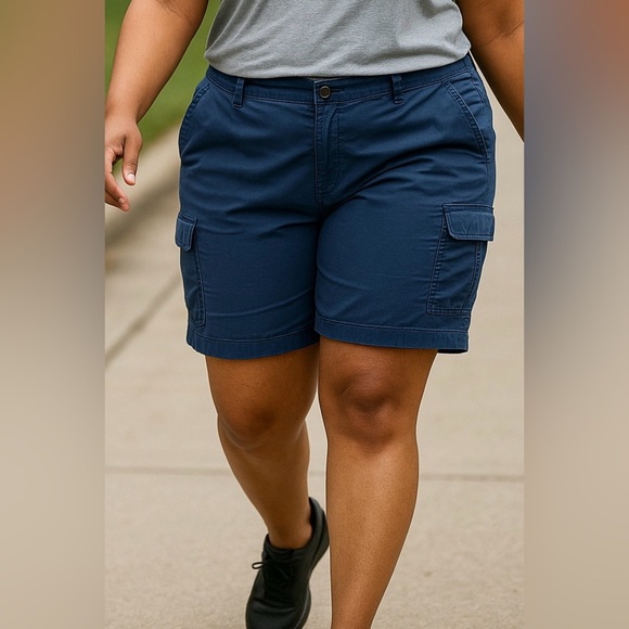 Sonoma Life + Style Bermuda Cargo Shorts Blue Women’s Size 16 - Picture 1 of 10